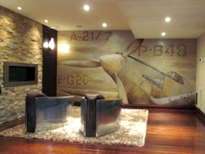Fighter plane mural