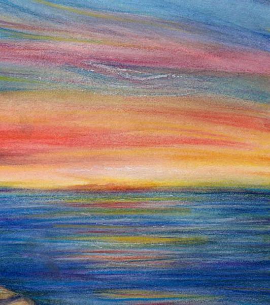 Oceans Lovers Romantic Art Print from the Original Painting 