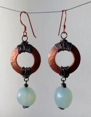 Copper and Chalcedony Earrings Copper and Chalcedony Earrings