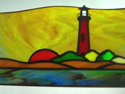 Small Currituck Beach Lighthouse Sunset Panel Small Currituck Beach Lighthouse Sunset Panel