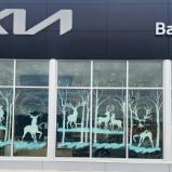 Birch trees and deer