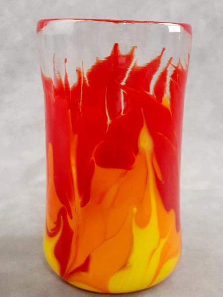 #07122509 Drinking Glass Fire Design 5.5''HX3.18''W $80.00
