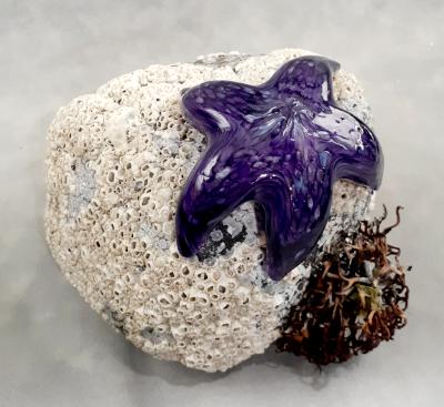#09162505 Starfish on rock Purple 5.25''HX7''WX5.5''D $150.00 #09162505 Starfish on rock Purple 5.25''HX7''WX5.5''D $150.00