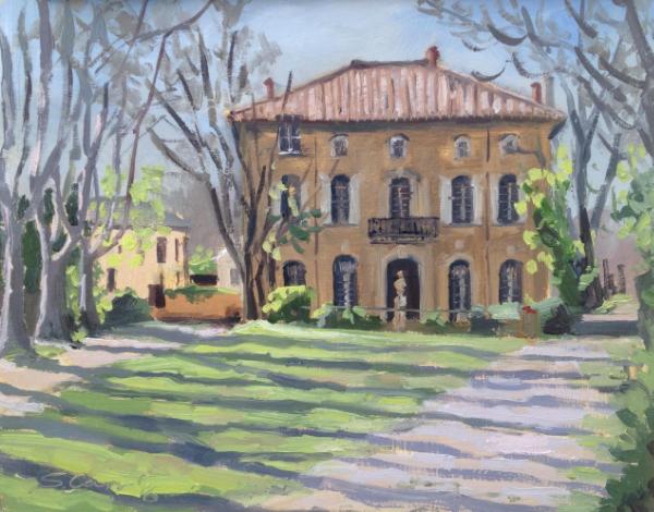 Cezanne's house in Aix en Provence, oil on wood, 8x10 ins