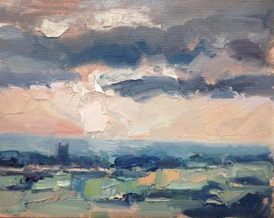 Sunset No 2 from Blunsdon hill 10"x 8" oil on board Sunset No 2 from Blunsdon hill 10"x 8" oil on board