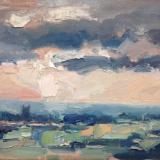 Sunset No 2 from Blunsdon hill 10"x 8" oil on board