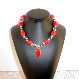 Red Coral and Amber Necklace