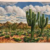 Two Large Saguaros