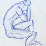 Nude Male, Seated, Side View