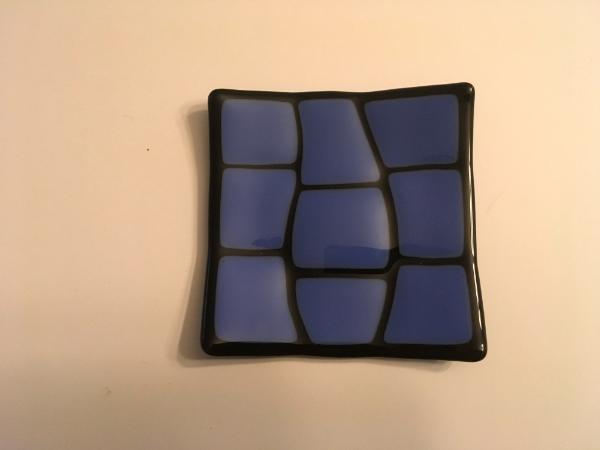 Blue on black plate 5x5