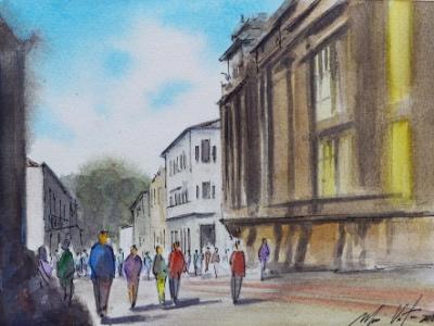 Plein air watercolor painting of a street in Quito, 25cm x 35cm, 2018 Plein air watercolor painting of a street in Quito, 25cm x 35cm, 2018