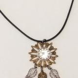 18" black cord Clock Sun necklace  $30