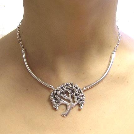 Tree of Life Necklace pewter original handcrafted art Tree jewelry: Tree choker