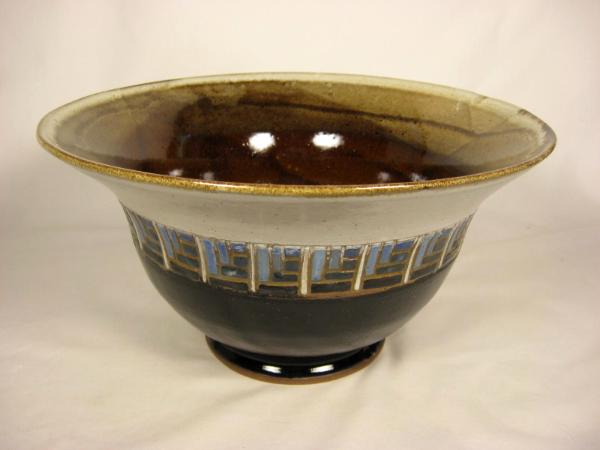 110307.H Large Deep Bowl with Carved Design