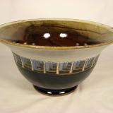 110307.H Large Deep Bowl with Carved Design
