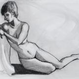 Nude, Leaning on Seat