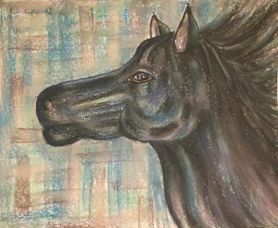 Sculpted Horse in Pastels