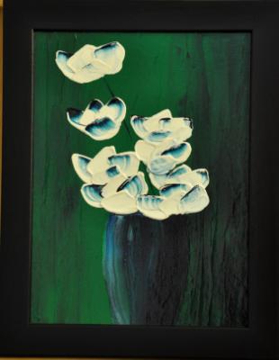 Flowers Vase Series (1 of 6) 9 x 12 Acrylic on Canvas board Embellished prints available 