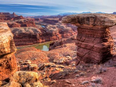 White Rim Hoodoo and Colorado River White Rim Hoodoo and Colorado River