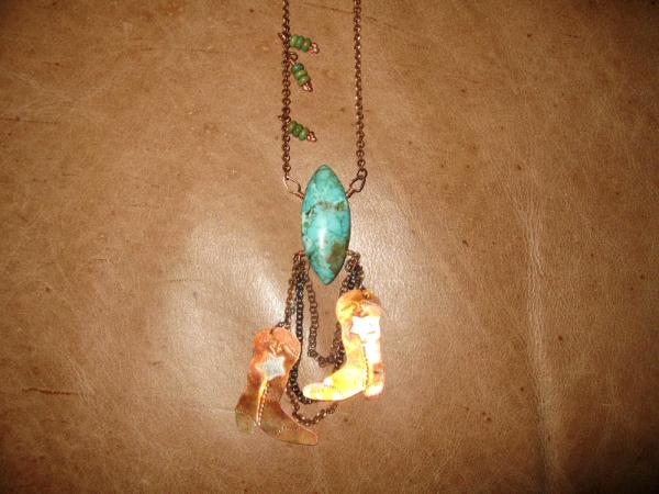 12-021b Stampede Dancing Boots Necklace 