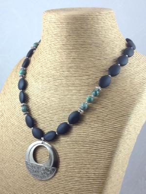 Classic Black, Turquoise and Silver Necklace Classic Black, Turquoise and Silver Necklace