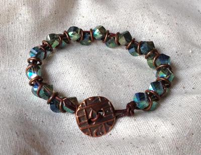 Magic Green Crystal Leather Bracelet Magic Green Crystal Leather Bracelet