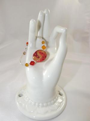 B-104 orange Kazuri bead bracelet B-104 orange Kazuri bead bracelet