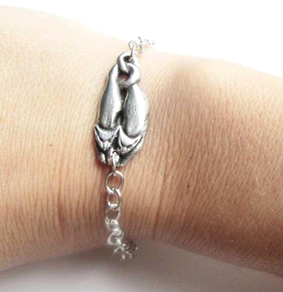 Two cats bracelet celtic style artisan cat bangle