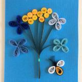 Blue Bouquet quilled greeting card