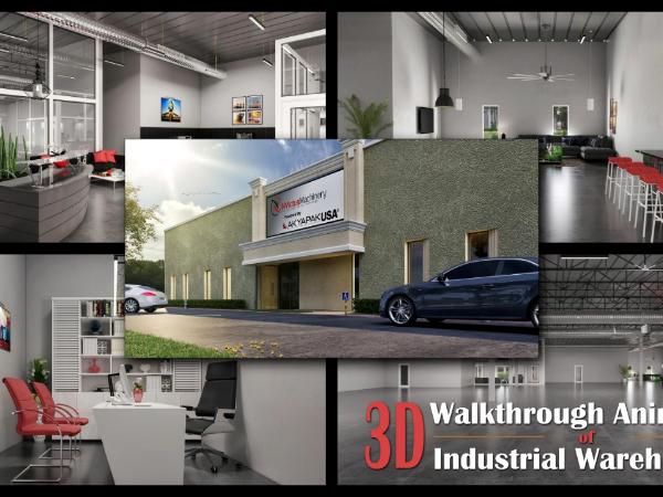 3D Walkthrough Animation Of Industrial Warehouse, Doha - Qatar