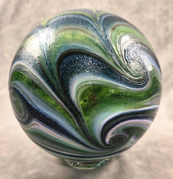 #09012603 Glass Float Starry Night Design 6.5''  $80.00