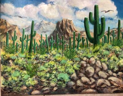 Saguaros and Mountains