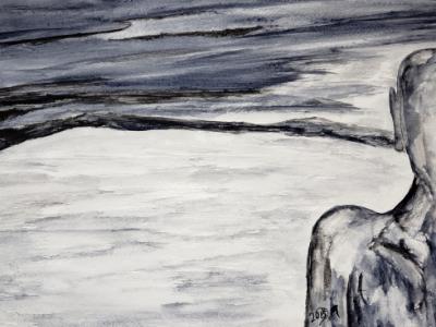Eventually the bleak emptiness became an endless nothingness that he had to trudge through. Eventually the bleak emptiness became an endless nothingness that he had to trudge through.