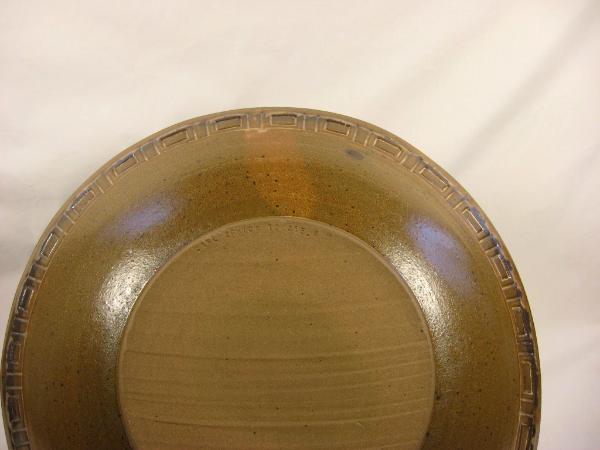 120315.A Large Shallow Bowl with Copperish Colored Glaze