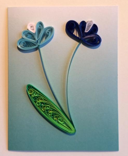 The Pastel Series Blue Handmade Quiliing Greeting Card