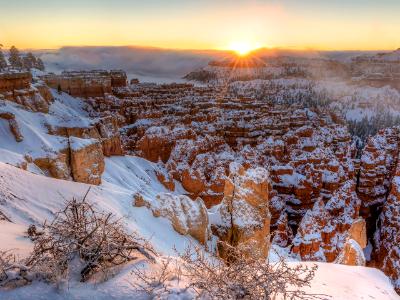 Winter Sunrise over Bryce Canyon Silent City Winter Sunrise over Bryce Canyon Silent City