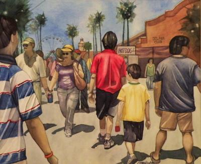 Walking the Midway (watercolor)