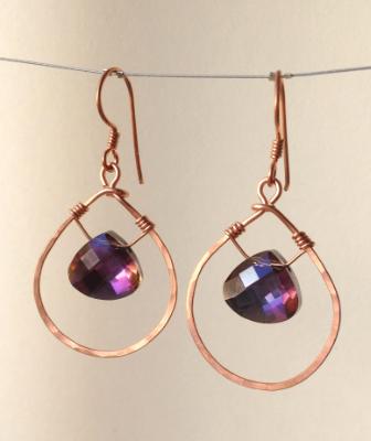 Copper Crystal Briolette Earrings Copper Crystal Briolette Earrings