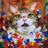 Cat Commission P2 - Playing in the flowers