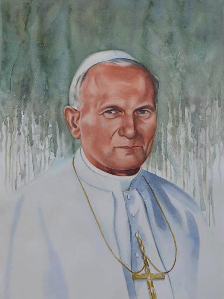 Portrait of Pope JOHN PAUL II, 80cm X 60cm, 2015