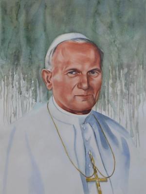 Portrait of Pope JOHN PAUL II, 80cm X 60cm, 2015