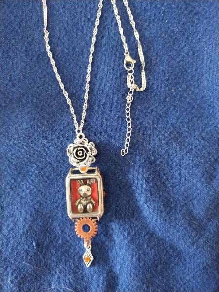 Little Bunny  Repurposed Lady's watch pendant