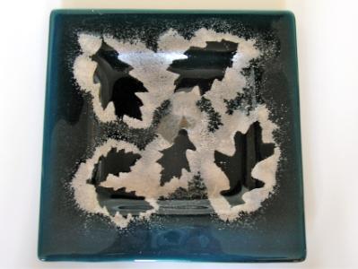 Teal leaf platter Teal leaf platter