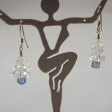 E-1 Swarovski Clear Crystal Tree Earrings