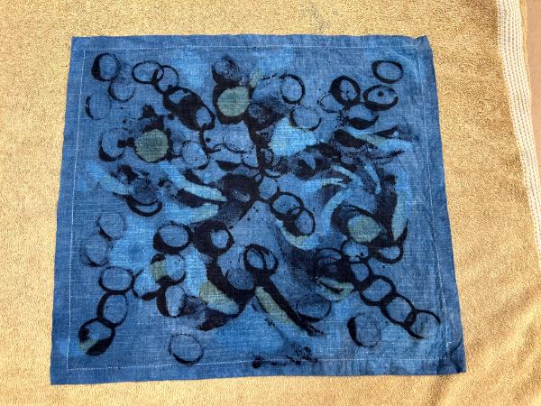 Indigo dye over iron