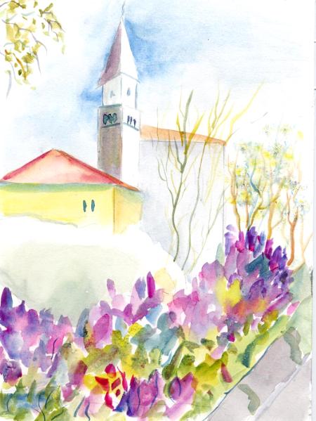 "Grandpa's Church in the Spring"