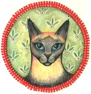 Siamese Cat original painting Siamese cat portrait