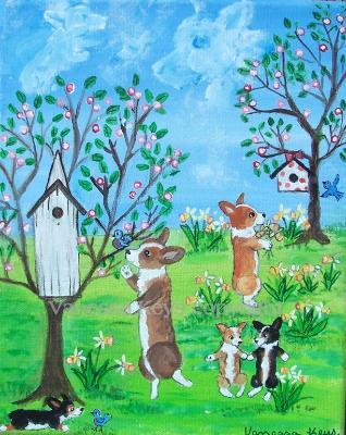 Corgis with thoughts of spring Corgis with thoughts of spring