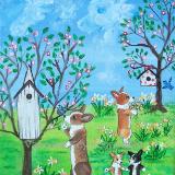 Corgis with thoughts of spring