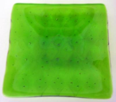 Green plate with incised deco 6 x 6 Green plate with incised deco 6 x 6